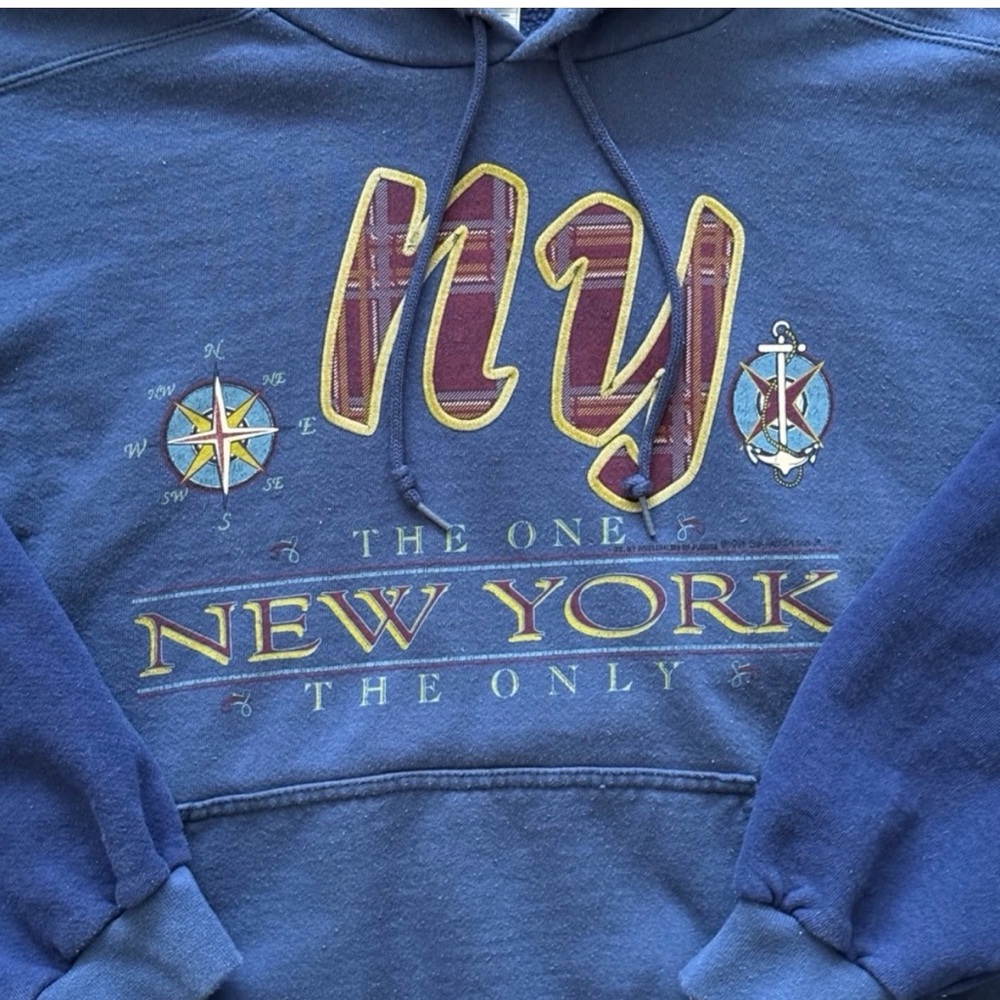 Blue New York Graphic Hoodie - Picture 3 of 4